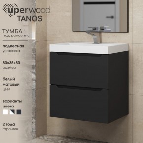 Тумба под раковину Uperwood Tanos 50 см, подвесная, черная матовая в Нягани - nyagan.ok-mebel.com | фото 4