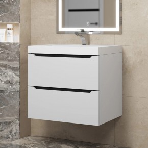 Тумба под раковину Uperwood Tanos 60 см, подвесная, белая/графит в Нягани - nyagan.ok-mebel.com | фото