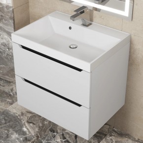 Тумба под раковину Uperwood Tanos 60 см, подвесная, белая/графит в Нягани - nyagan.ok-mebel.com | фото 10