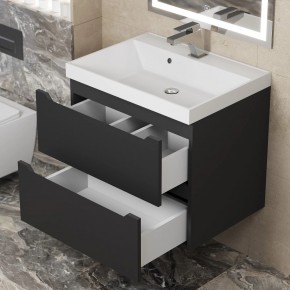 Тумба под раковину Uperwood Tanos 60 см, подвесная, черная матовая в Нягани - nyagan.ok-mebel.com | фото 2