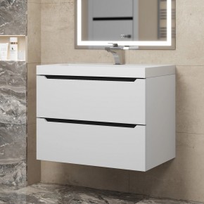 Тумба под раковину Uperwood Tanos 70 см, подвесная, белая/графит в Нягани - nyagan.ok-mebel.com | фото