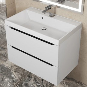 Тумба под раковину Uperwood Tanos 70 см, подвесная, белая/графит в Нягани - nyagan.ok-mebel.com | фото 9