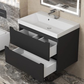 Тумба под раковину Uperwood Tanos 70 см, подвесная, черная матовая в Нягани - nyagan.ok-mebel.com | фото 2