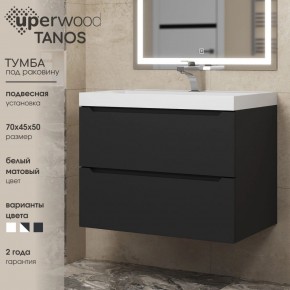 Тумба под раковину Uperwood Tanos 70 см, подвесная, черная матовая в Нягани - nyagan.ok-mebel.com | фото 3