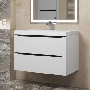 Тумба под раковину Uperwood Tanos 80 см, подвесная, белая/графит в Нягани - nyagan.ok-mebel.com | фото
