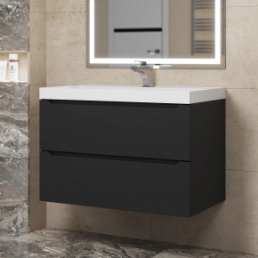Тумба под раковину Uperwood Tanos 80 см, подвесная, черная матовая в Нягани - nyagan.ok-mebel.com | фото