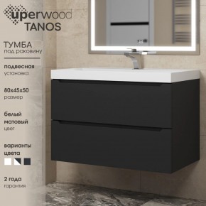 Тумба под раковину Uperwood Tanos 80 см, подвесная, черная матовая в Нягани - nyagan.ok-mebel.com | фото 3
