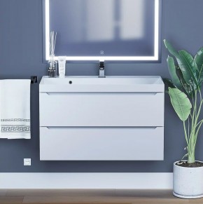 Тумба под раковину Uperwood Tanos 90 см, подвесная, белая матовая в Нягани - nyagan.ok-mebel.com | фото