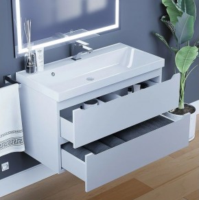 Тумба под раковину Uperwood Tanos 90 см, подвесная, белая матовая в Нягани - nyagan.ok-mebel.com | фото 4