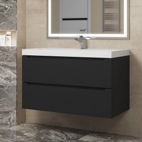 Тумба под раковину Uperwood Tanos 90 см, подвесная, черная матовая в Нягани - nyagan.ok-mebel.com | фото