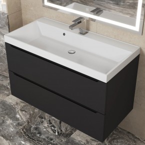 Тумба под раковину Uperwood Tanos 90 см, подвесная, черная матовая в Нягани - nyagan.ok-mebel.com | фото 11