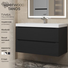 Тумба под раковину Uperwood Tanos 90 см, подвесная, черная матовая в Нягани - nyagan.ok-mebel.com | фото 3