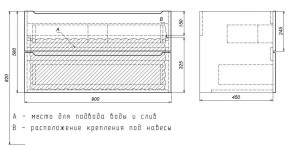 Тумба под раковину Uperwood Tanos 90 см, подвесная, черная матовая в Нягани - nyagan.ok-mebel.com | фото 7