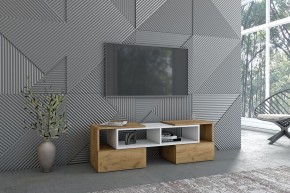 Тумба раздвижная (ЛДСП дуб крафт золотой/белый) в Нягани - nyagan.ok-mebel.com | фото 3