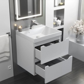 Тумба с раковиной Uperwood Tanos 50 см, подвесная, белая матовая в Нягани - nyagan.ok-mebel.com | фото 11