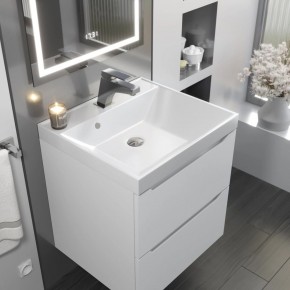 Тумба с раковиной Uperwood Tanos 50 см, подвесная, белая матовая в Нягани - nyagan.ok-mebel.com | фото 9