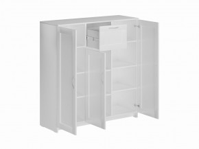 Тумба СИРИУС трехдверная с одним ящиком, цвет белый в Нягани - nyagan.ok-mebel.com | фото 2
