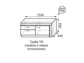 Тумба ТВ Люмен 02 Дуб Сакраменто/Белый снег в Нягани - nyagan.ok-mebel.com | фото 3