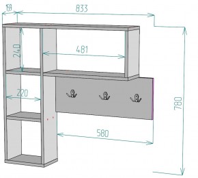 Вешалка настенная для одежды V28 в Нягани - nyagan.ok-mebel.com | фото 2