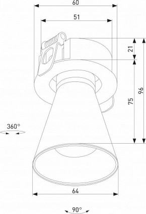 Встраиваемый светильник Elektrostandard Bell 25097/LED 8W 3000K черный в Нягани - nyagan.ok-mebel.com | фото 5