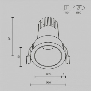 Встраиваемый светильник Maytoni Dip DL116-10W-2.7K-B в Нягани - nyagan.ok-mebel.com | фото 10