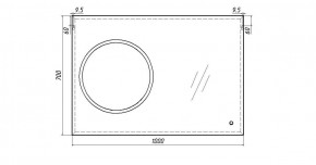 Зеркало Eclipse 100 black с подсветкой Sansa (SE1032Z) в Нягани - nyagan.ok-mebel.com | фото 7