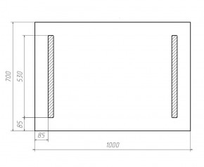 Зеркало Good Light 2-100 с подсветкой Домино (GL7016Z) в Нягани - nyagan.ok-mebel.com | фото 3